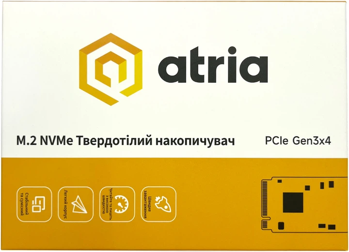 SSD диск ATRIA X500S 512GB M.2 2280 NVMe PCIe 3.0 x4 3D NAND (TLC) (ATNVMX500S/512) - изображение 4