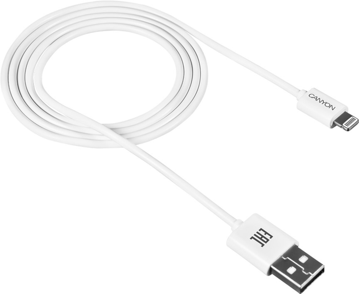 Kabel Canyon CFI-1 Lightning - USB 5W 1m Biały (CNE-CFI1W) - obraz 1