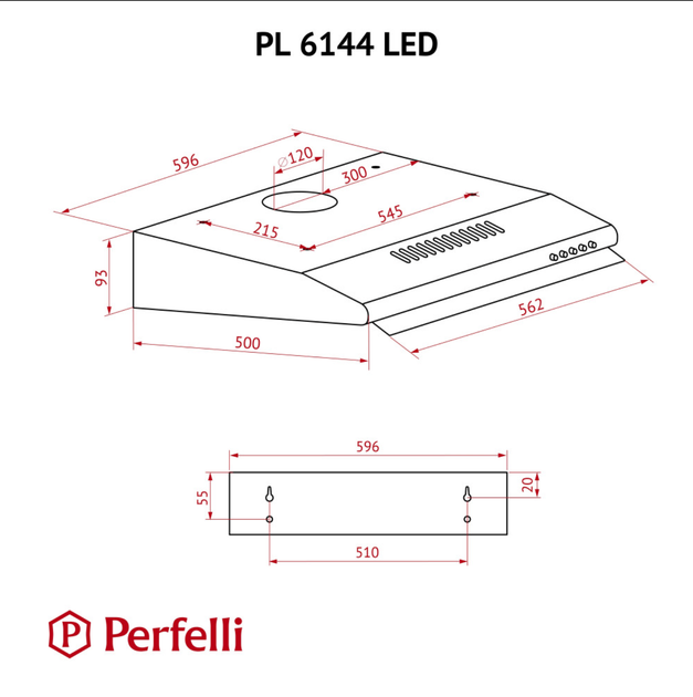 Вытяжка плоская Perfelli PL 6144 W LED - изображение 11