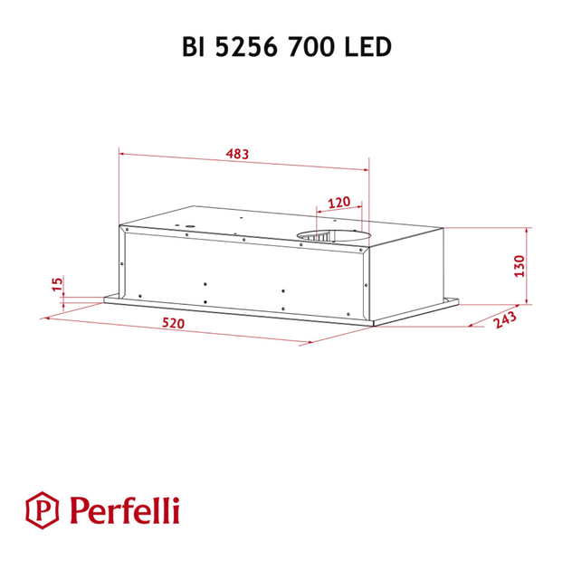 Вытяжка полновстраиваемая Perfelli BI 5256 BL 700 LED - изображение 10
