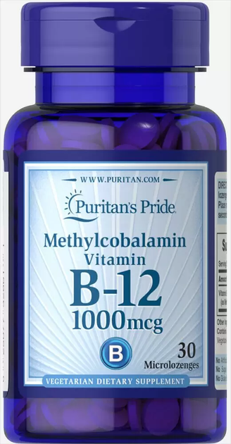Витамин В12 (метилкобаламин), Methylcobalamin Vitamin B-12, Puritan's ...