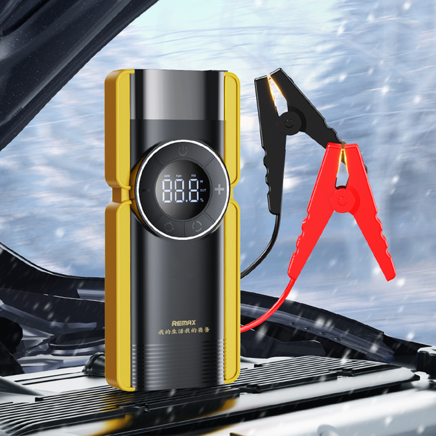 Автомобільний пусковий пристрій REMAX RPP-510 Engine Series Portable Multifunctionall Car Jump Starter & Air Pump 8000mAh жовтий - зображення 5