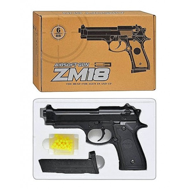 Страйкбольный пистолет Cyma металлический ZM 18 (Беретта M 92) - изображение 1