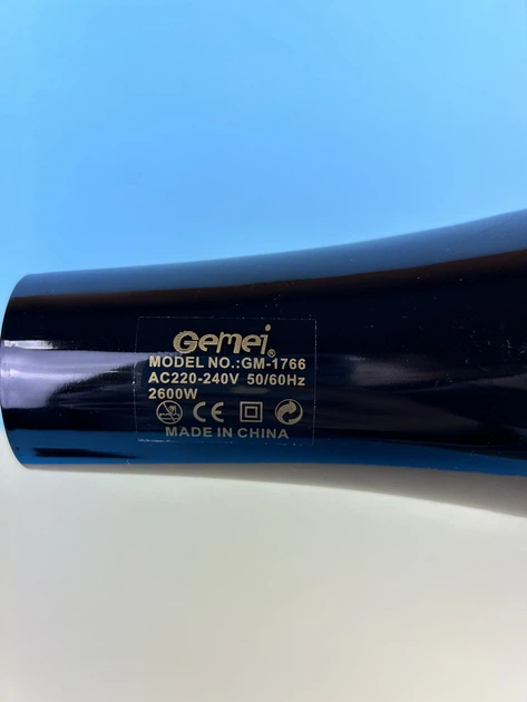 Фен для сушки волосся Gemei GM 1766, рожевий - Фото 4 Фен для сушки волосся Gemei GM 1766, рожевий - зображення 4