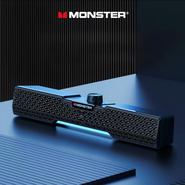 Портативная беспроводная колонка MONSTER GAME AIRMARS G02MK II, Bluetooth, с RGB подсветкой, 1200 mAh, black - Фото 8 Портативная беспроводная колонка MONSTER GAME AIRMARS G02MK II, Bluetooth, с RGB подсветкой, 1200 mAh, black - изображение 8