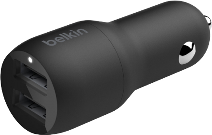 Автомобільний зарядний пристрій Belkin Dual USB-A, 12 Вт X2 Black (CCB001BTBK) - зображення 1
