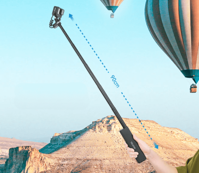 Монопод із аккумулятором TELESIN Rechargeable Selfie Stick для екшн-камер та смартфонів 10000mAh (TE-CSS-001) - зображення 7