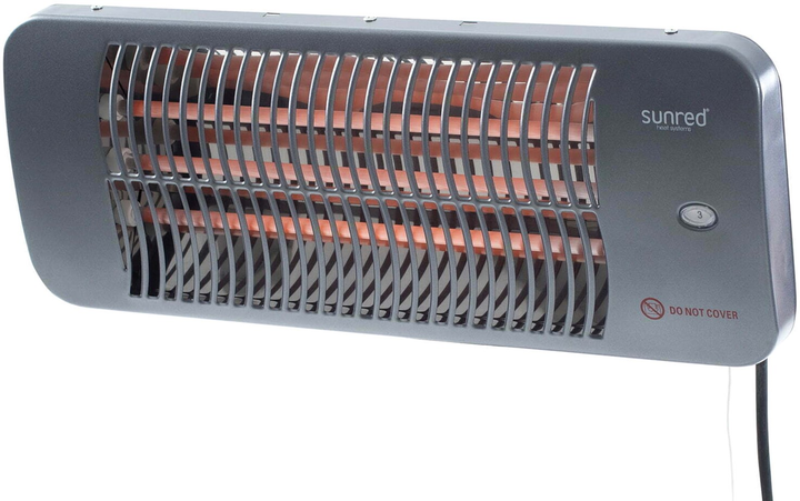 Інфрачервоний обігрівач Sunred LUG-2000W Heater Lugo Quartz Wall, Power 2000 W Grey (8719956290688) - зображення 2