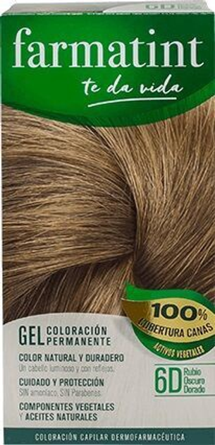Farba kremowa z utleniaczem do włosów Farmatint Permanent Color Gel 6D Dark Golden Blond 150 ml (8470001790859) - obraz 1