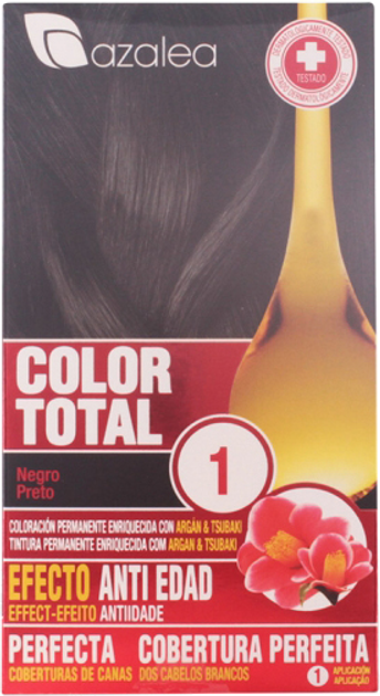 Farba kremowa z utleniaczem do włosów Azalea Color Total 1 Black 100 ml (8420282041362) - obraz 1