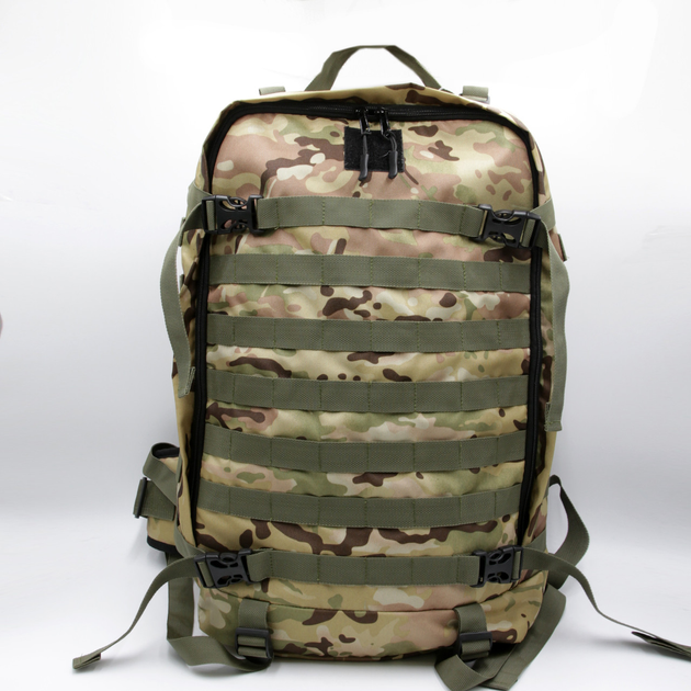 Тактичний рюкзак 40 л мультикам армійський хакі з кордури сумка для військових штурмовий рюкзак похідний ранець речовий ЗСУ - зображення 2