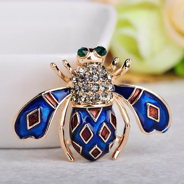 Брошь унисекс BROCHE бижутерия с эмалью Насекомые Муха синяя BRBF111771 - изображение 3