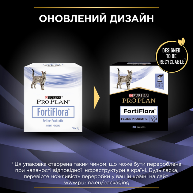 Пробіотик для дорослих котів та кошенят Purina Pro Plan FortiFlora для здорового травлення та зміцнення імунітету 30 х 1 г (8445290040794) - зображення 4