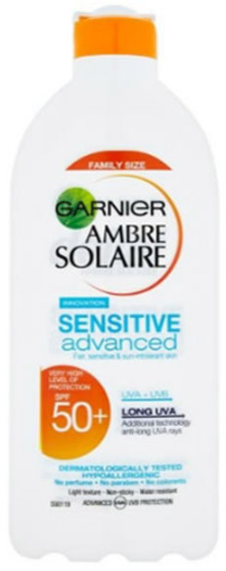 Сонцезахисний лосьйон Garnier Delial Sensitive Sun Milk SPF50 400 мл (3600541072992) - зображення 1