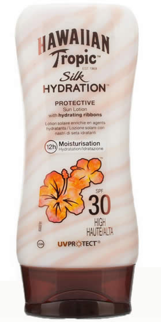 Nawilżający balsam do ochrony przeciwsłonecznej Hawaiian Tropic Silk Hydration Protective Sun Lotion SPF30 High 180 ml (5099821001414) - obraz 1