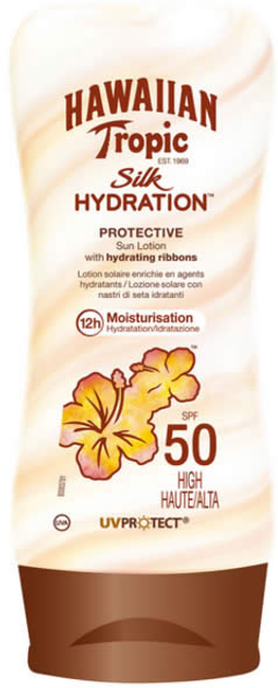 Balsam do ochrony przeciwsłonecznej Hawaiian Tropic Silk Hydration Protective Sun Lotion SPF50 Very High 180 ml (5099821001421) - obraz 1