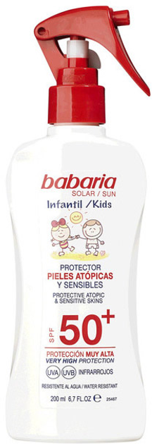 Spray do ochrony przeciwsłonecznej Babaria Sunscreen Spray For Children Atopic & Sensitive Skin SPF50+ 200 ml (8410412490016) - obraz 1