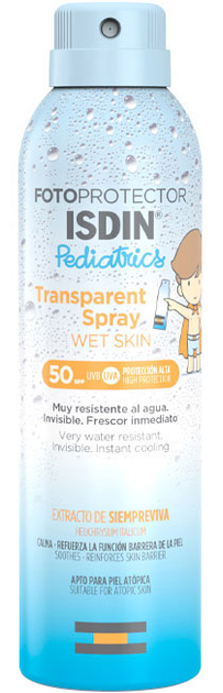 Spray do ochrony przeciwsłonecznej Isdin Fotoprotector Transparent Spray Wet Skin SPF50 250 ml (8429420188419) - obraz 1