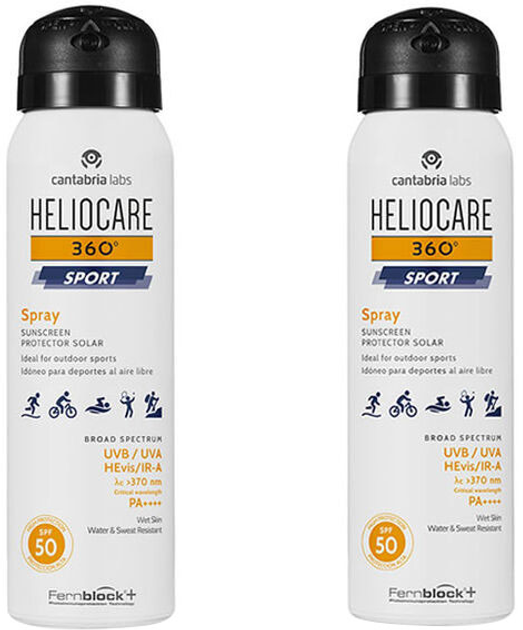 Zestaw Heliocare 360 Sport Spray Sunscreen SPF50 2 x 100 ml (8436574363036) - obraz 1