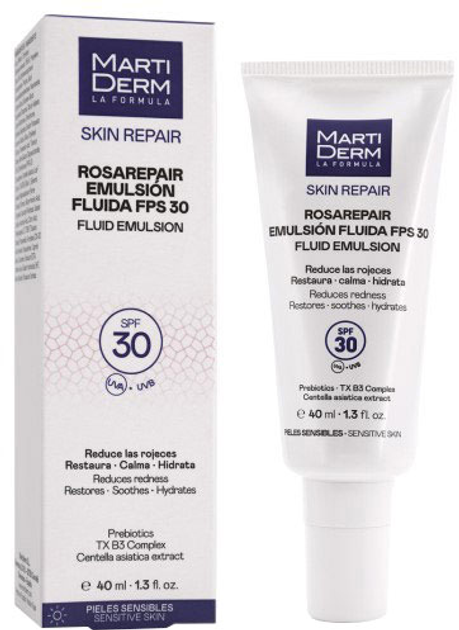 Przeciwsłoneczna emulsja Martiderm Rosarepair Fluid Emulsion SPF30 40 ml (8436589050891) - obraz 1