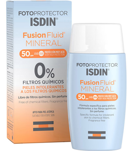 Сонцезахисний флюїд для обличчя Isdin Fusion Fluid Mineral SPF50 50 мл (8470001674258) - зображення 1