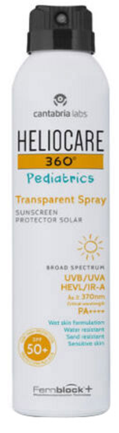 Spray przeciwsłoneczny Heliocare 360 Pediatrics Transparent Spray SPF50 200 ml (8470001746092) - obraz 1