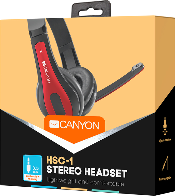 Навушники Canyon HSC-1 Black-Red (CNS-CHSC1BR) - зображення 6