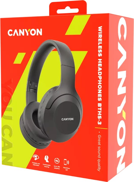 Słuchawki bezprzewodowe Canyon BTHS-3 Dark Grey (CNS-CBTHS3DG) - obraz 5