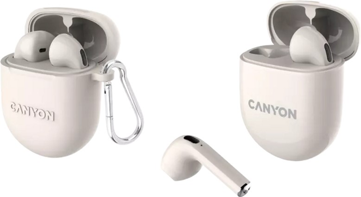 Бездротові навушники Canyon TWS-6 Beige (CNS-TWS6BE) - зображення 4