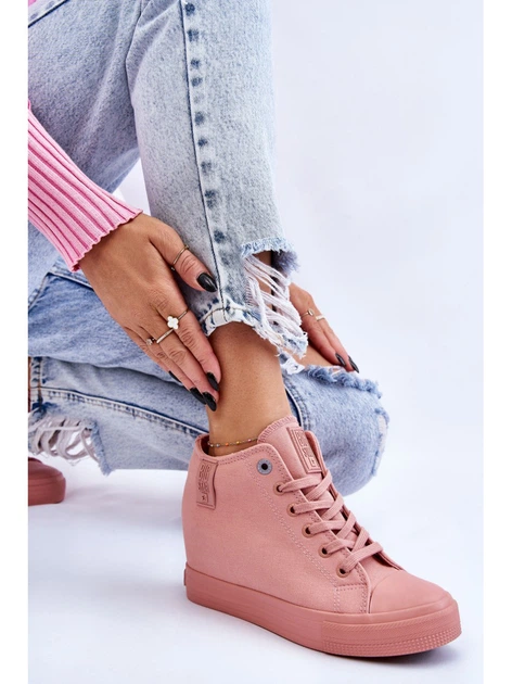 Sneakersy damskie na koturnie Big Star LL274036 36 Różowe (5900714605810) - obraz 6