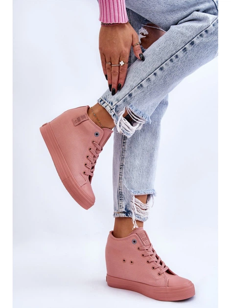 Sneakersy damskie na koturnie Big Star LL274036 38 Różowe (5900714605834) - obraz 3