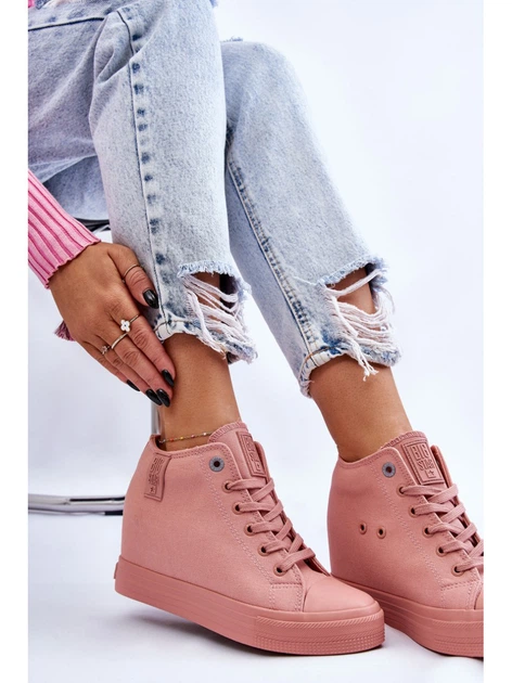 Sneakersy damskie na koturnie Big Star LL274036 38 Różowe (5900714605834) - obraz 7