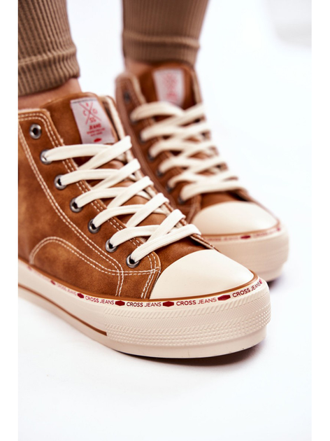 Zimowe trampki damskie z eko skóry Cross Jeans KK2R4043C 37 Camel (8697319351545) - obraz 6