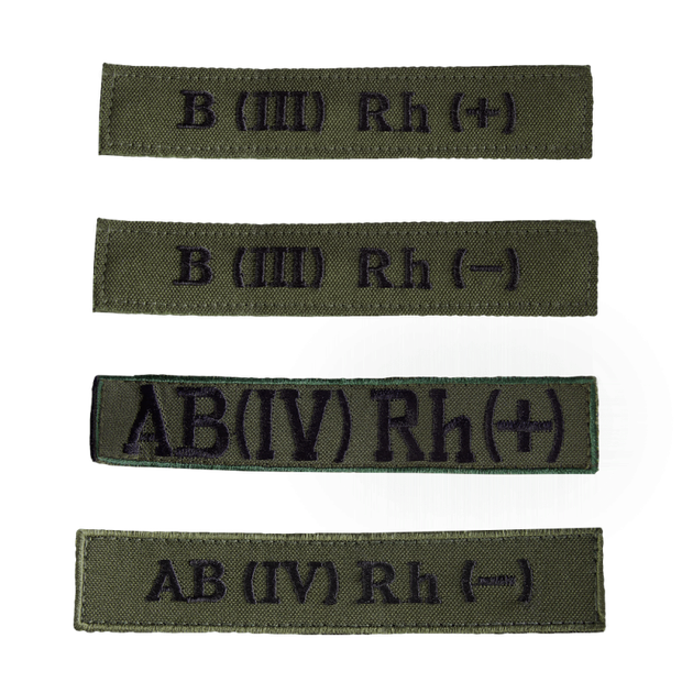Нашивка "Група Крові" тактична для охорони та силових структур 6622 4- Олива (SK-N6622-4S) - зображення 2