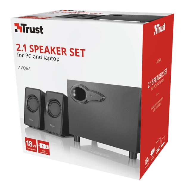 Акустическая система/колонки Trust-20442 Avora 2.1 USB Черный - изображение 5
