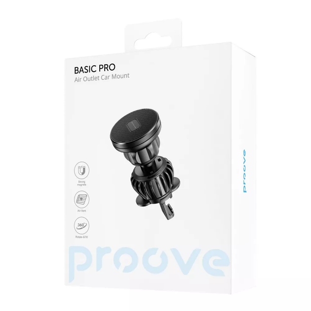 Автодержатель магнитный Proove Basic Pro Air Outlet Car Mount black - Фото 3 Автодержатель магнитный Proove Basic Pro Air Outlet Car Mount black - изображение 3