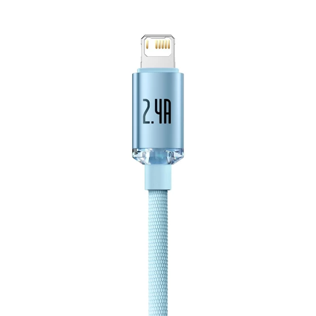 Кабель Baseus CAJY001203 Crystal Shine Series Lightning 2.4A 2m 480 Мбит/с sky blue - изображение 2