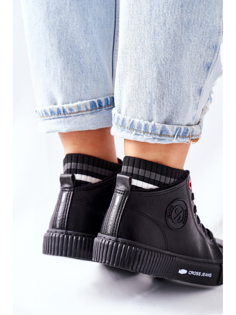Жіночі кеди високі Cross Jeans II2R4021 36 Чорні (8697319154405) - зображення 4