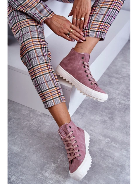 Tenisówki damskie wysokie Big Star EE274113 40 Różowe (5900714132477) - obraz 3