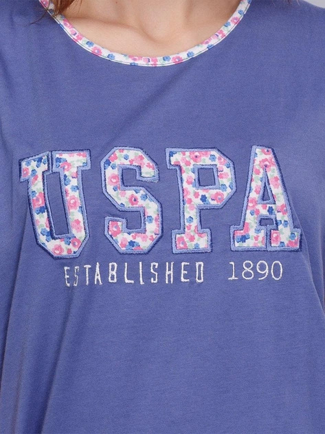 Домашній одяг U. S. Polo Assn - Футболка та бриджі 15601 сині, S - Фото 3 Домашній одяг U. S. Polo Assn - Футболка та бриджі 15601 сині, S - зображення 3