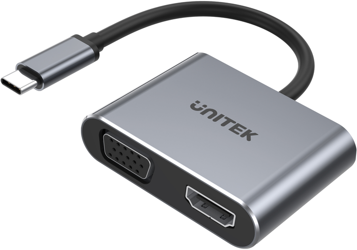 Adapter Unitek V1126A USB-C - HDMI 4K 60 Hz + VGA FullHD (4894160042842) - obraz 1