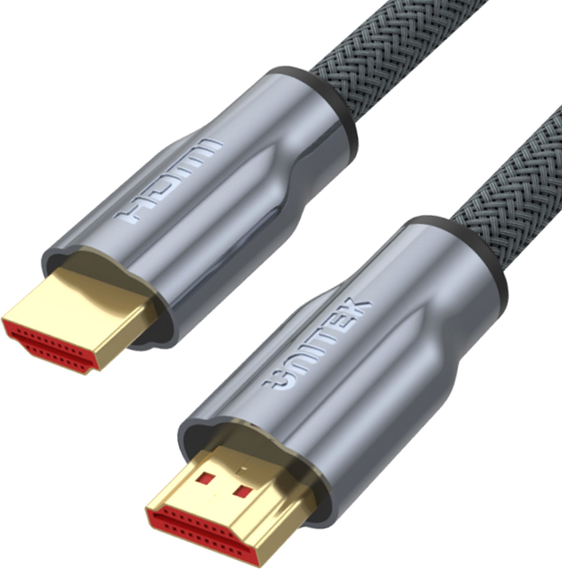 Kabel Unitek LUX HDMI 2.0 pleciony 1 m szary (Y-C136RGY) - obraz 1