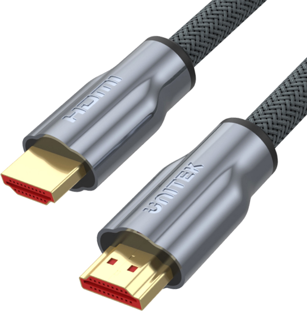 Kabel Unitek LUX HDMI 2.0 pleciony 2m szary (Y-C138RGY) - obraz 1