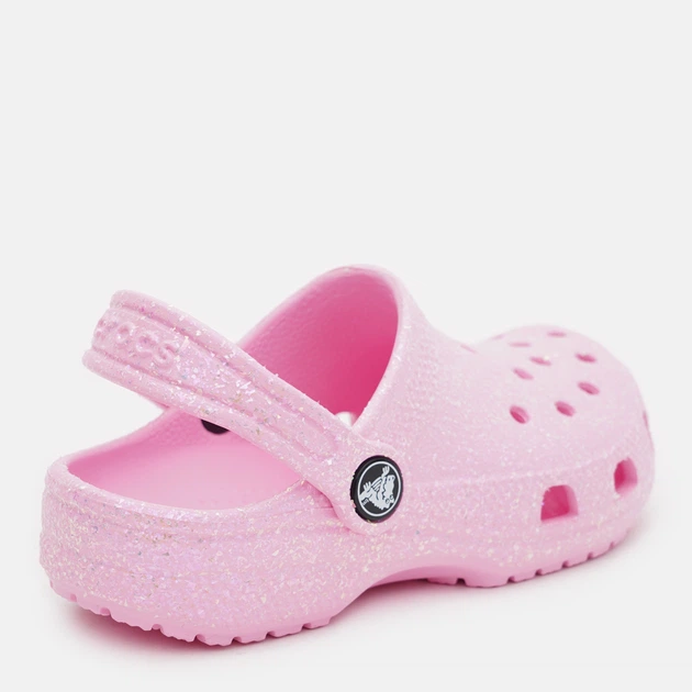 Chodaki dziecięce dla dziewczynki z ozdobami Crocs Classic Glitter Clog K 206993-6S0-J2 33-34 Jasnoróżowe (196265217151) - obraz 4