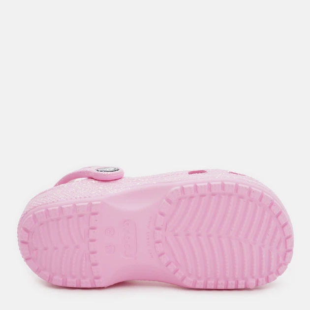 Chodaki dziecięce dla dziewczynki z ozdobami Crocs Classic Glitter Clog K 206993-6S0-J2 33-34 Jasnoróżowe (196265217151) - obraz 6