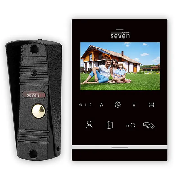 Комплект видеодомофона SEVEN DP–7542 black - Фото 1 Комплект видеодомофона SEVEN DP–7542 black - изображение 1