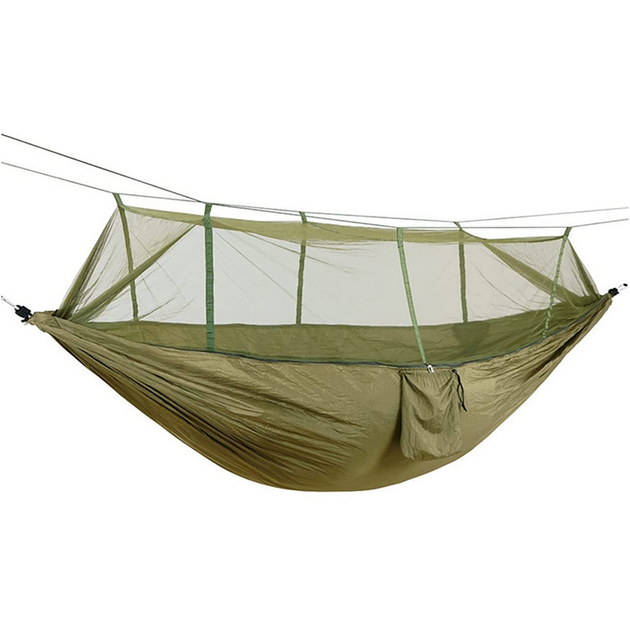 Туристический гамак до 200 кг с москитной сеткой HAMMOCK NET, Хаки - изображение 5