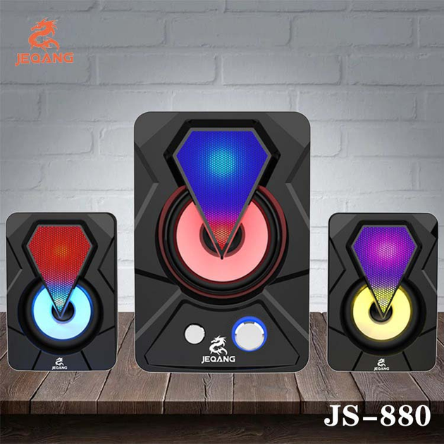 Компьютерные колонки с RGB подсветкой Jeqang JS-880 Черные – фото ...