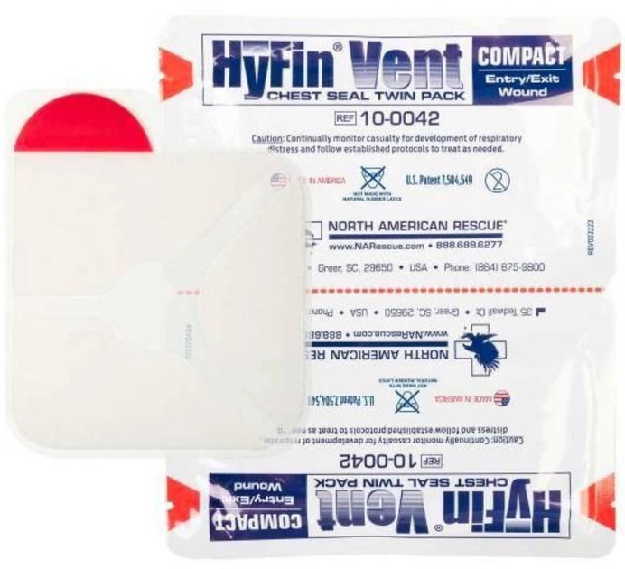 Пов'язка North American Rescue оклюзійна вентильована HyFin СOMPACT PACK (НФ-00002024) - зображення 1