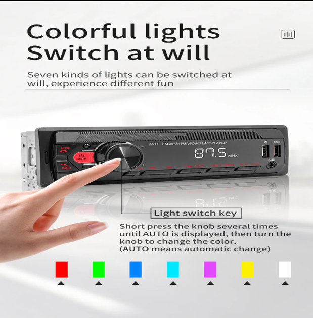 Автомагнитола Блютуз 1DIN AUX USB BLUETOOTH Original 4х60W - изображение 3